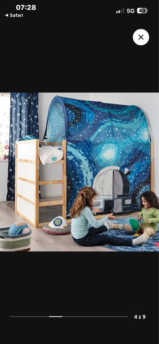 Lozko z baldachimem ikea kura 90x200 materac