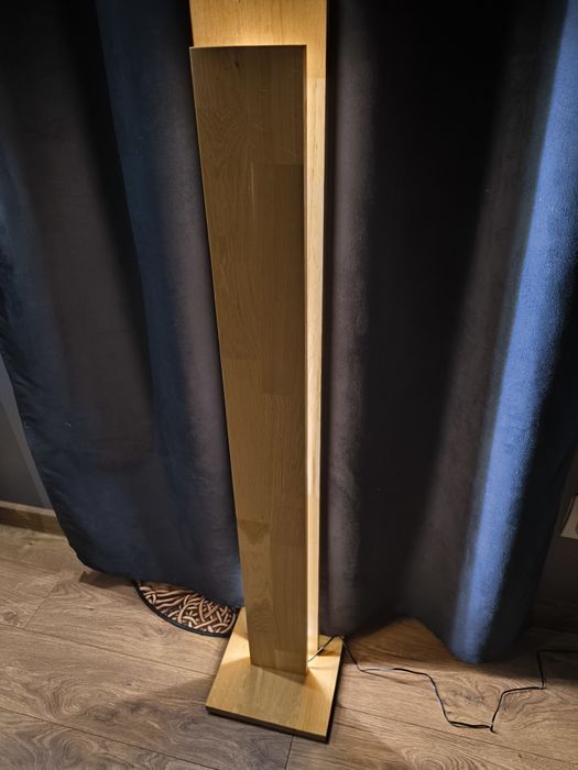 Lampa stojąca dębowa, LED RGB, pilot