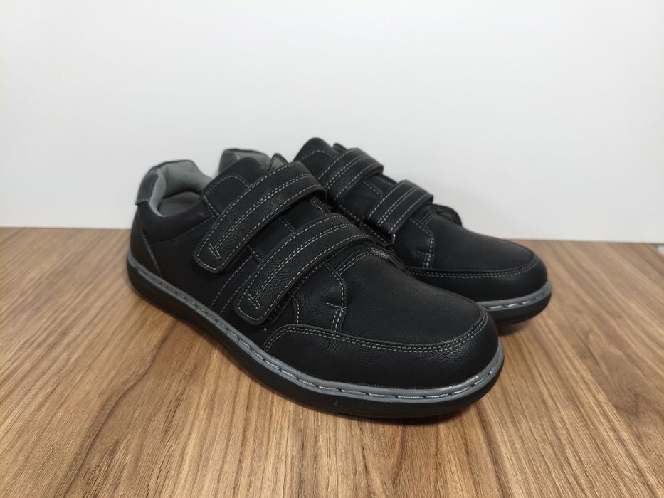 Buty męskie czarne na rzepy rozmiar 44 28cm