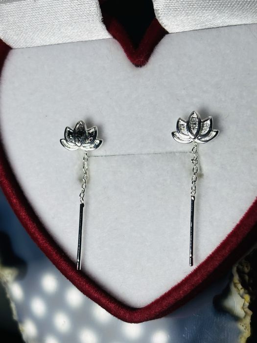 Kwiat lotosu kwiatuszek apart wiszace srebro 925 kruk prezent kwiat