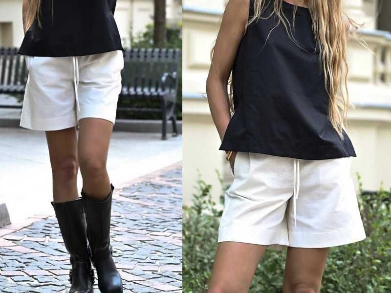 Lemonada nowe spodenki szorty bermudy lniane creme M-L