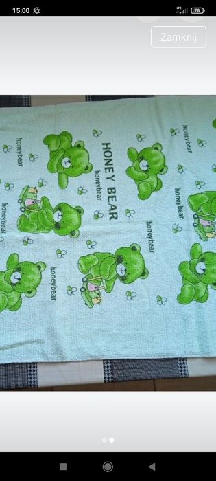 Ręcznik w misie zielony