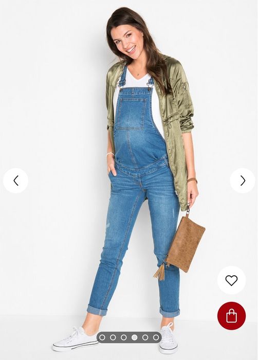 PROMOCJA Ogrodniczki ciążowe sesja jeans dżins /38 M