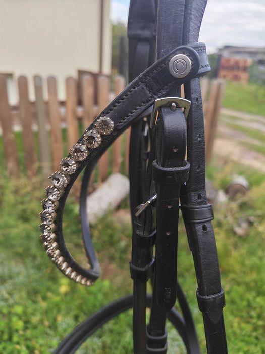 Ogłowie w dobrym stanie, rozmiar full, z czarnej skóry