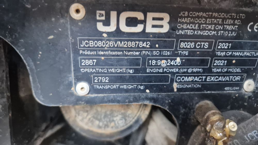 Minikoparka JCB 8026 z 2021 roku 3 łyżki bardzo ładna

Dane techniczne