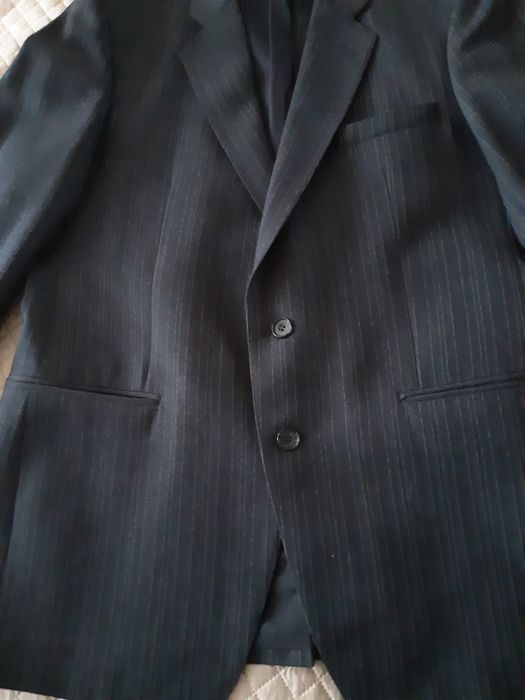 Garnitur męski w prążki