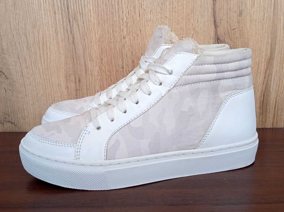 Нові білі кросівки, зручні дитячі кеди, демі хайтопи осінь весна, р 36