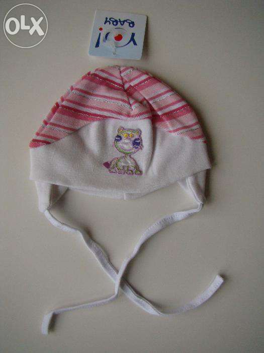 NOWA czapka niemowlęca z kotkiem YO! BABY dwa wzory rozm. 62