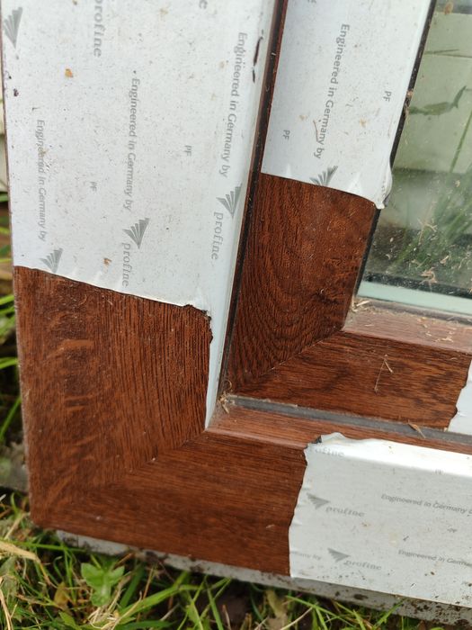 Drzwi balkonowe orzech  87 x 247 nowe  3 szyby 90 x 250