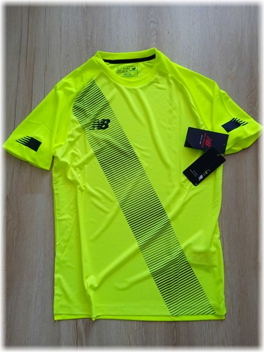 Świetna koszulka New Balance żółta odblaskowa piłkarska sportowa