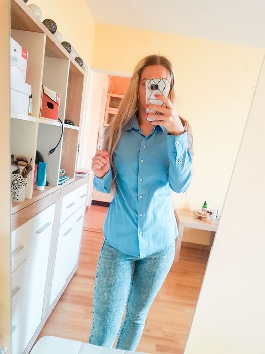 Niebieska koszula Mango XS