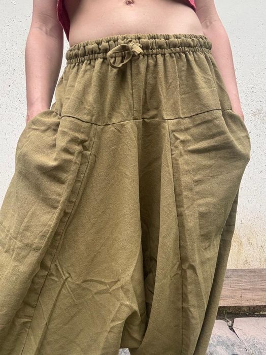 Szarawary bawełniane khaki