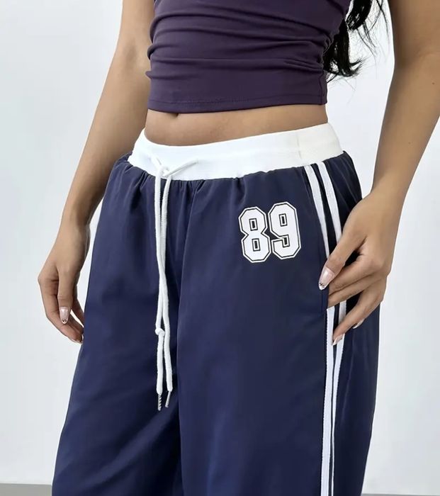 y2k широкі штани оверсайз з лампасами адідас 89