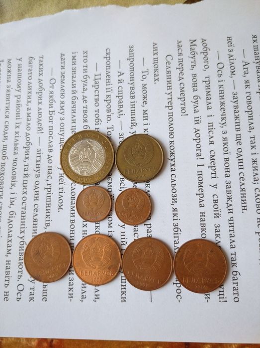 Монеты Белорусь 2009 2 рубля, 20, 5, 1 копейка