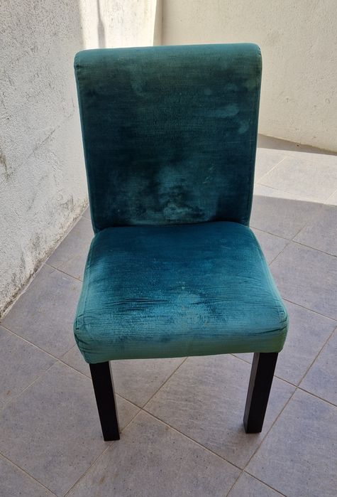 Quatro cadeiras de sala, tecido,  (veludo)