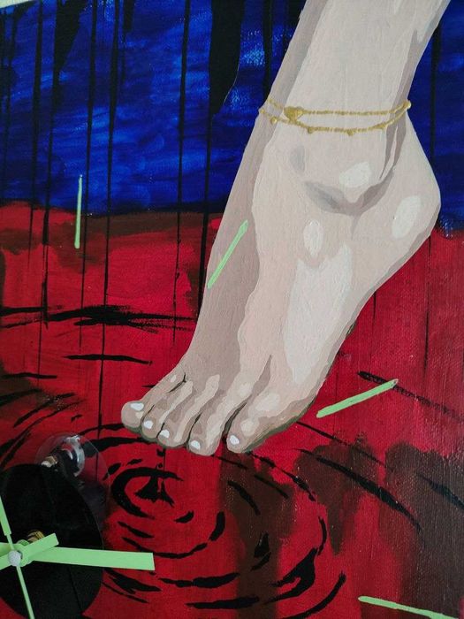 Ексклюзивний годинник на художньому полотні (Чарівна жіноча ніжка)