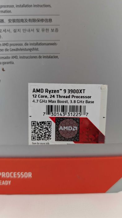 CPU Ryzen 9 3900XT 12 Core