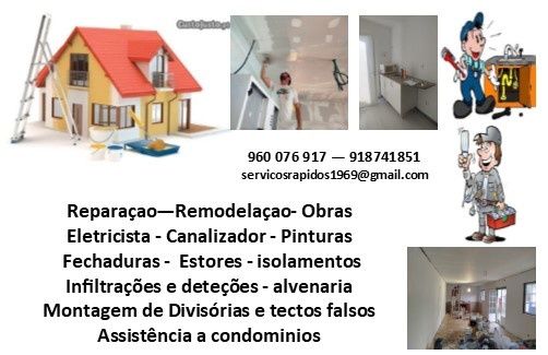 Ruturas /Canalizador/ Electricista / Estore / Pinturas