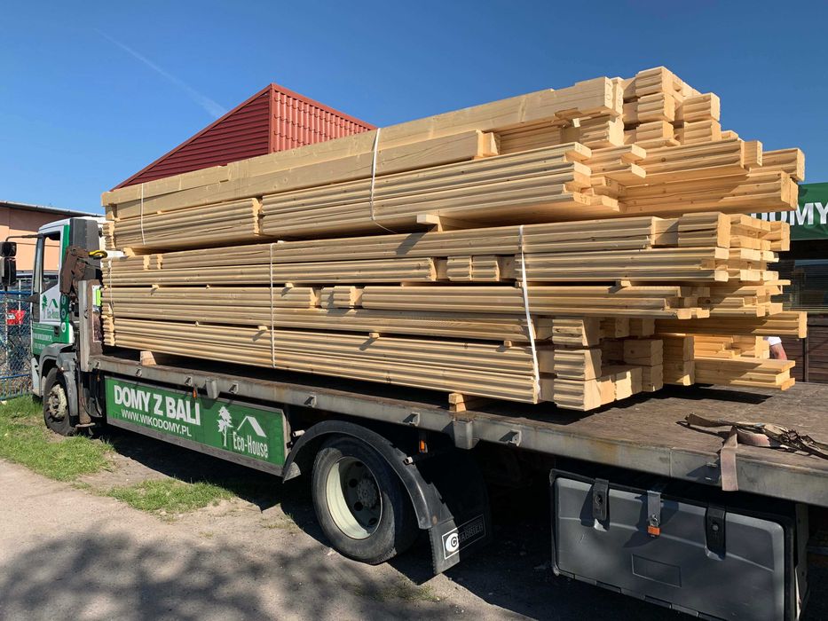 Bal drewniany prostokątny 140x150 mm 1 mb BALE DREWNIANE NA DOMEK