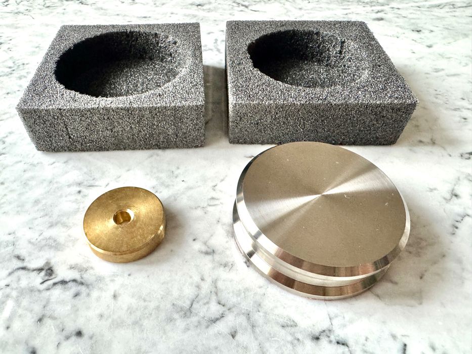 Docisk Audio Gramofonowy Stal Premium Krążek do Singli Mosiądz