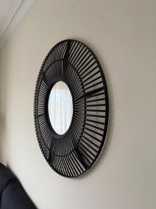 ESPELHO de parede preto em Bambu