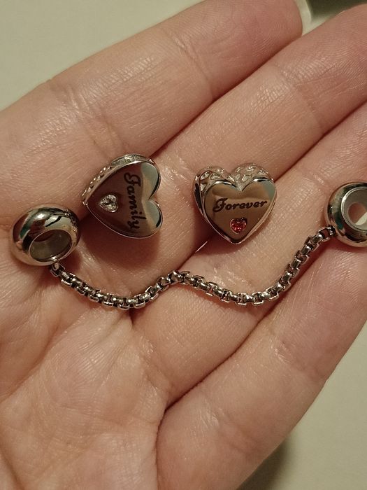 Nowy charms serce family \ forever stal chirurgiczna 316l.