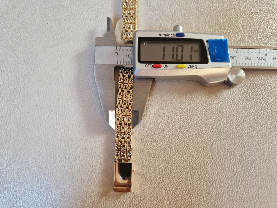 Złota bransoleta, splot królewski 585