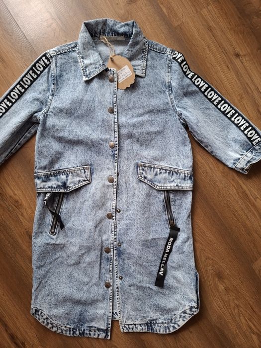 Katana długa jeansowa