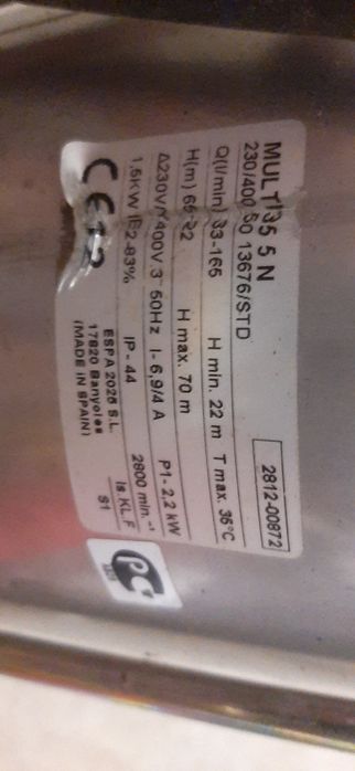 Bomba água trifásico