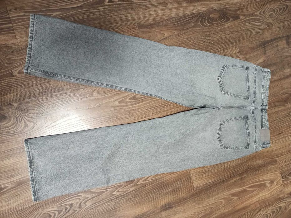 Zara - szare jeansy z szerokimi nogawkami rozmiar 38