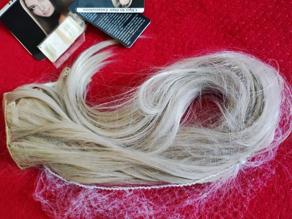 Treski doczepki do włosów włosy blond peruka dla Kobiet Nowa