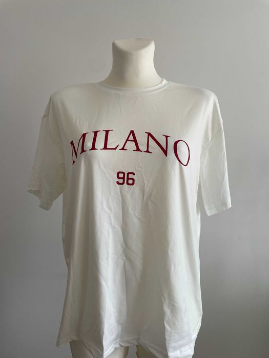 T-shirt damski z napisem Milano, rozmiar L