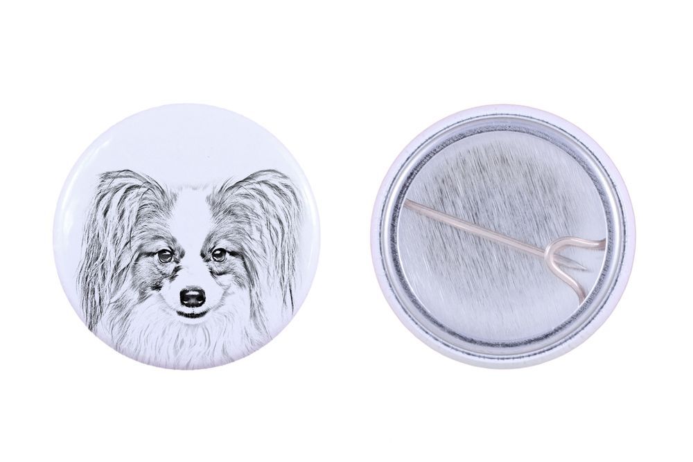 Papillon przypinka z psem mała Art-Dog