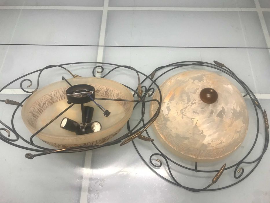 Komplet 2 lamp sufitowych wraz z kinkietem ściennym