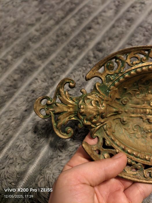 Antyczna misa z brązu lub mosiądzu Unikatowa