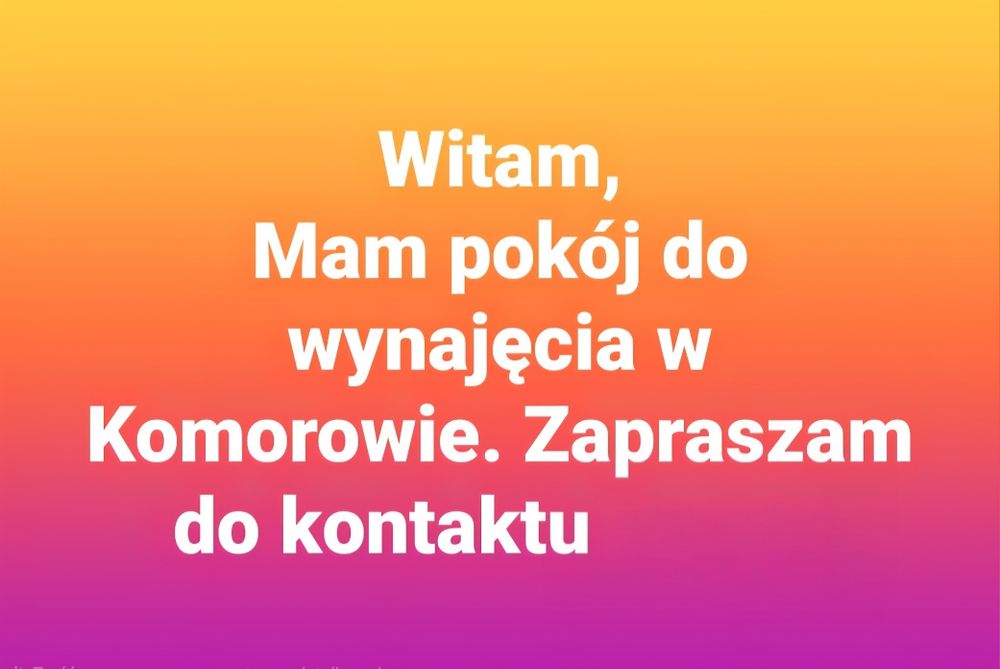 Pokój do wynajęcia, Komorów