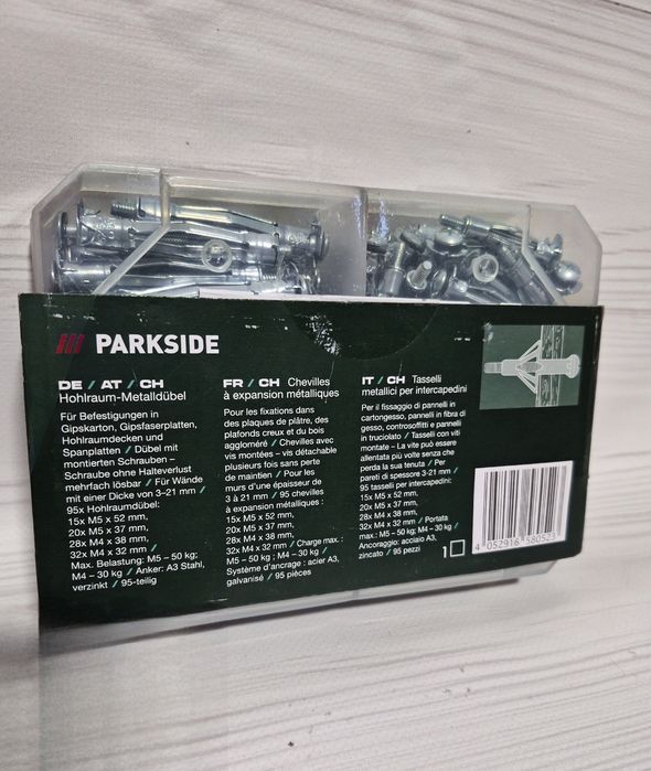 Набір металевих дюбелів для порожнистих стін Parkside