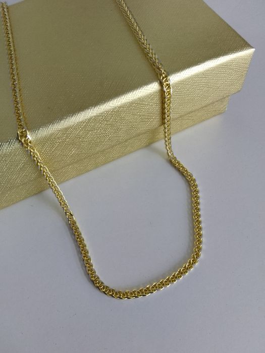 Złoty łańcuszek lisi ogon diamentowany złoto 585 długość 50 cm