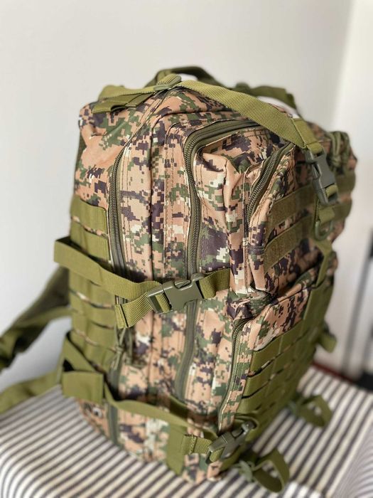 Mochila Táctica Militar Profissional – 45L | Verde Minecraft | NOVO