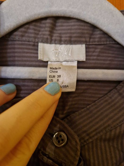 Damska koszula w paski, z żabotem goth, 100% bawełna