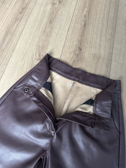 Шкіряні штани S шоколадні