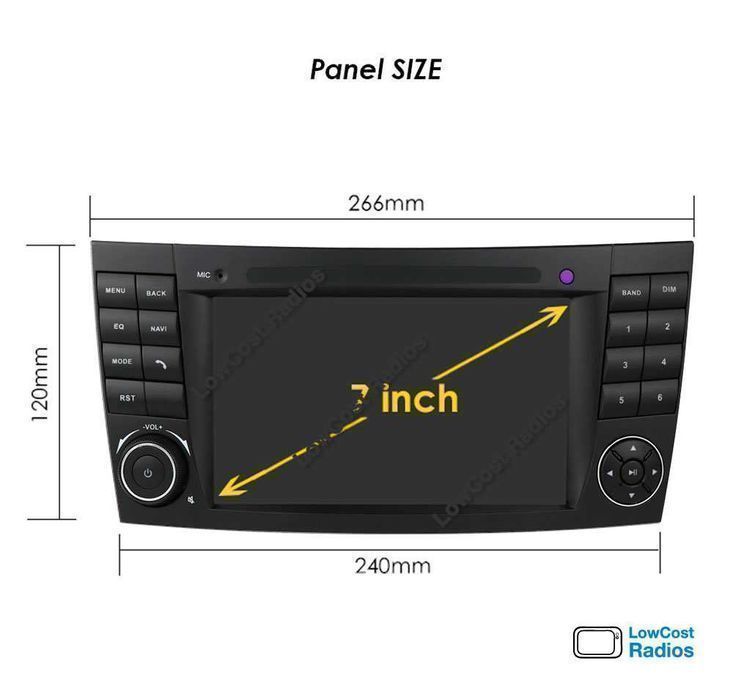 Auto Rádio GPS Mercedes Class E W209 W219 w211 | 7" | ANDROID 15 | BT, USB, Wifi | CARPLAY • ANDROID AUTO