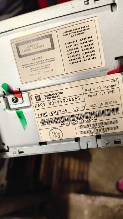 Radio CD Chevrolet Corvette c6