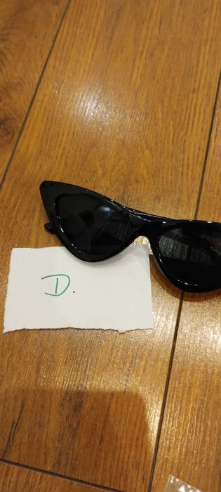 Czarne okulary przeciwsłoneczne cat eye retro Y2K modne damskie
