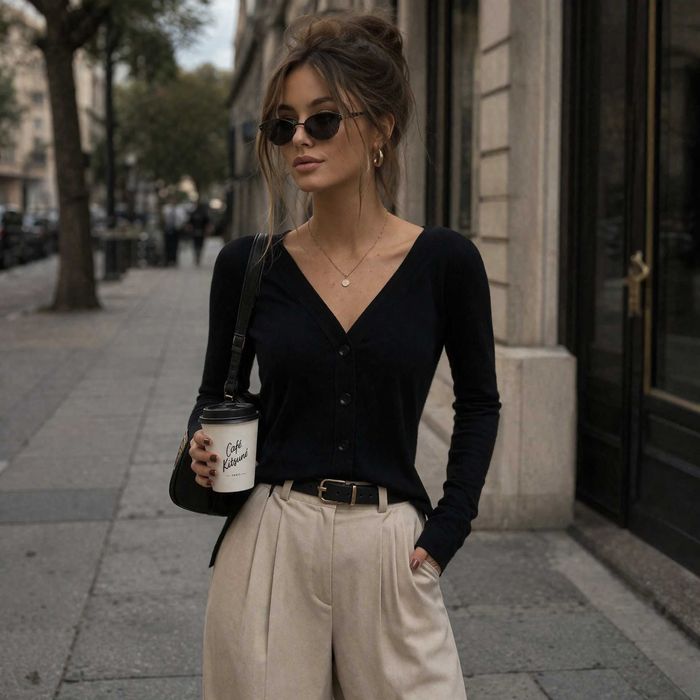 BEZ WAD Sweter czarny ZARA rozm. XS/34 z guzikami materiał prążek #270