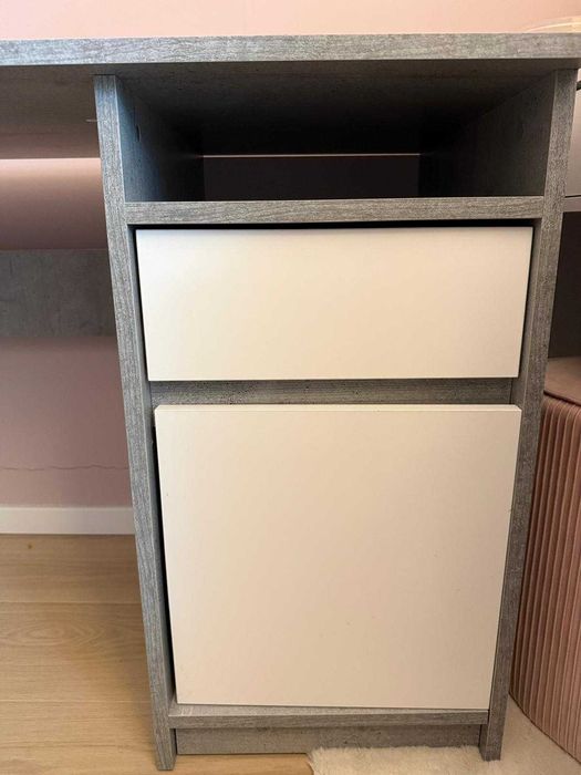 Biurko 120x53cm szaro białe ODDAM ZA DARMO