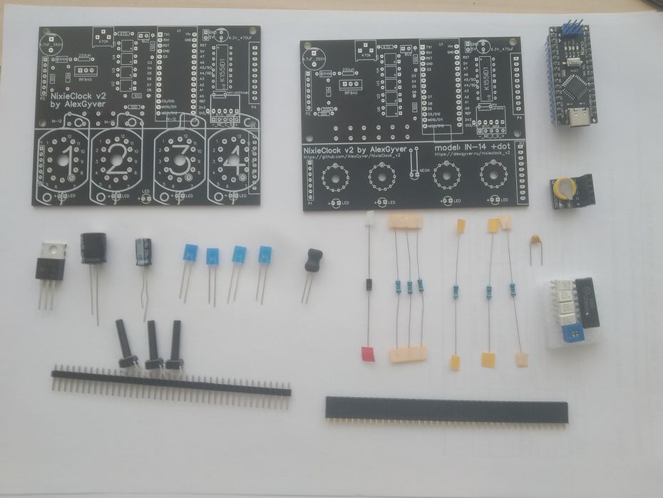 Готовый набор для сборки Nixie clock Ин-12 ин 12 ин-14