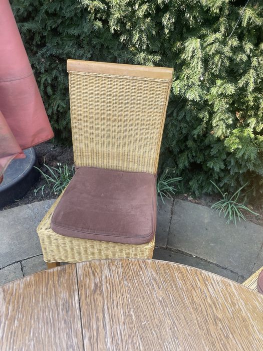 Krzesło Krzesła rattanowe drewno ogród zimowy