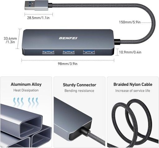 BENFEI HUB 4w1 4x USB 3.0 MacBook PC