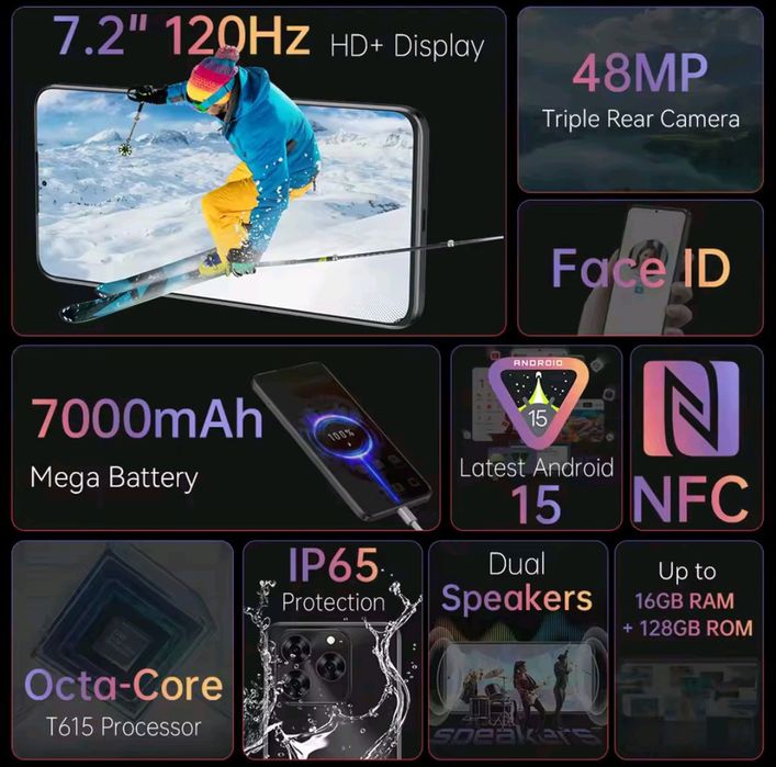 Світова прем'єра. Смартфон Cubot note 60, 16/128gb, 7000mAh, NFS